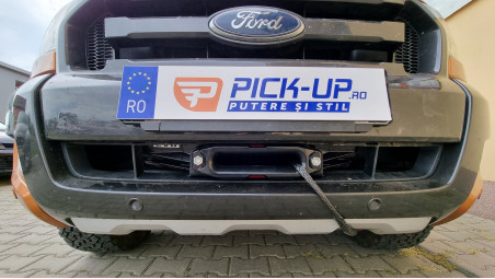Winch, winch plate installed on Ford Ranger Wildtrak 2017