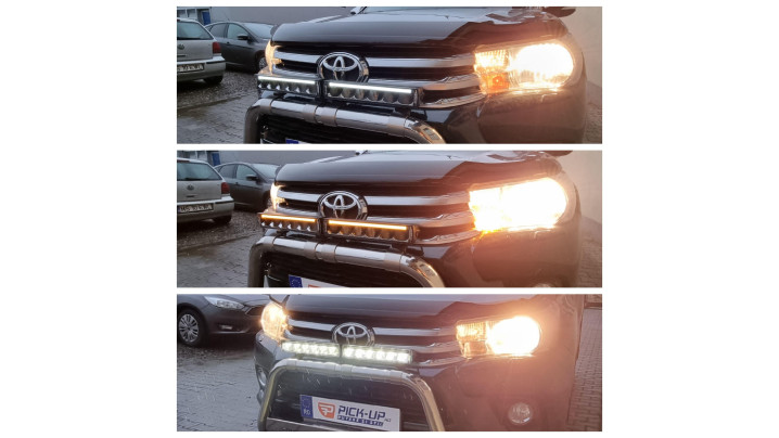 Lökhárító tekercs, lökhárító párnázás, bukórúd, terelők, fényvisszaverők felszerelése a Toyota Hilux 2017-re