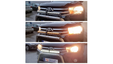 Lökhárító tekercs, lökhárító párnázás, bukórúd, terelők, fényvisszaverők felszerelése a Toyota Hilux 2017-re