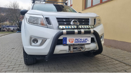 Bed liner.bullbar, skid plates, spot lights installed on Nissan Navara NP300