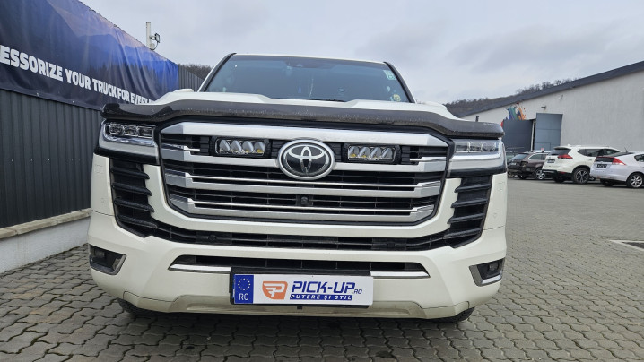 Hood guard, spot light installed on Toyota Land Cruiser 