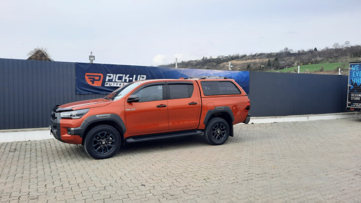 Canopy. window visors, hood guard installed on Toyota Hilux 2021