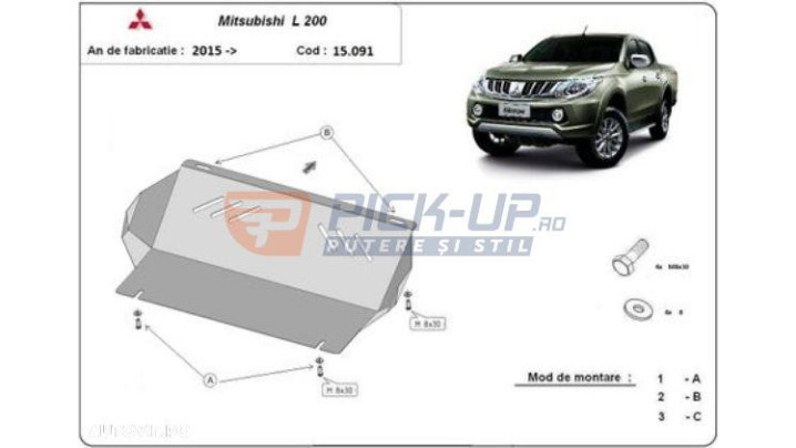 Hűtőhaspáncél Mitsubishi L200 2016SCP SHIELD