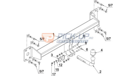 TOW HOOK  A/015 VOLKSWAGEN TOUAREG 2003-2018 TOW HOOK  A/015 VOLKSWAGEN TOUAREG 2003-2018
