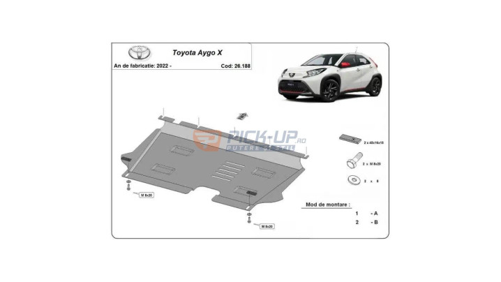 Motorhaspáncél Toyota AYGO 2022 SCP SHIELD