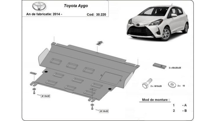 haspáncél Toyota AYGO 2022 SCP SHIELD