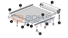 SIDE RAILS LEFT&RIGHT EVOM ROLLER SHUTTER MT FORD RANGER 2022+