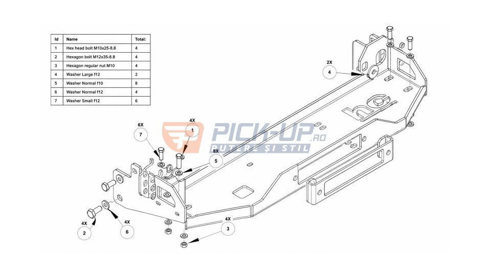 Suport troliu Toyota Land Cruiser 150 2016 HEC WM