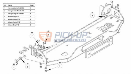 Suport troliu Toyota Land Cruiser 150 2016 HEC WM